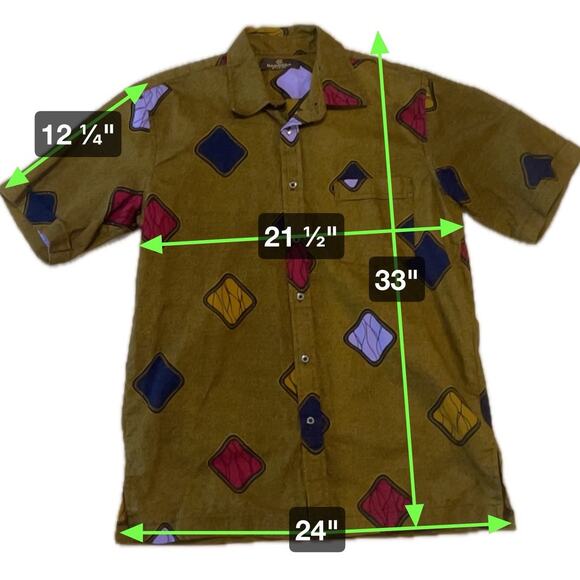 Vintage HTF Designer Bagozza Milano Italian Button Down Geometric - Picture 4 of 4